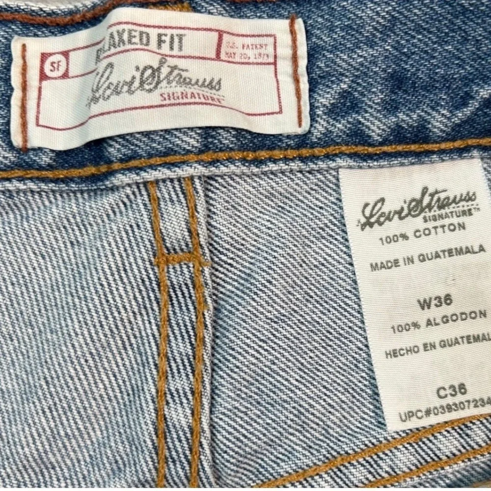 Levi Strauss Signature Relaxed Fit Denim Shorts Light Wash W36 Cotton Blue 90s